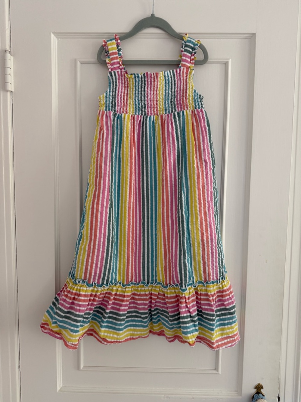 Mini Boden Multicolor Striped Sundress - Pink, Yellow, Blue, Green, White